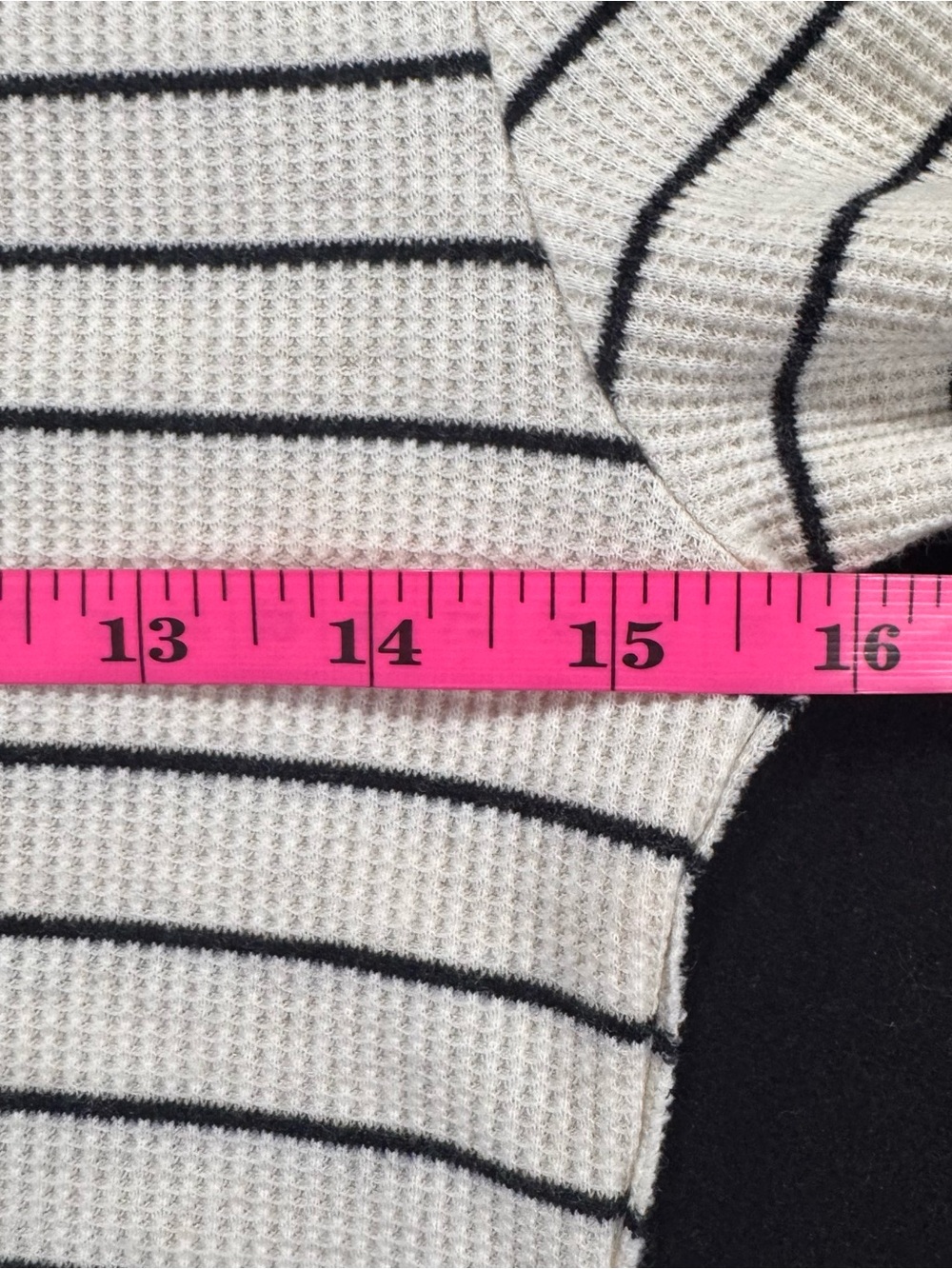 aerie Beige Striped Scoop Neck Long Sleeve Henley - Picture 12 of 13